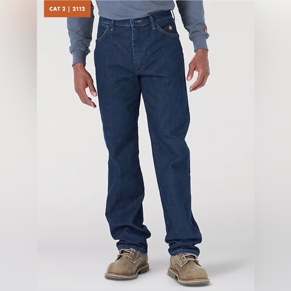 Wrangler FR Mens Blue Jeans